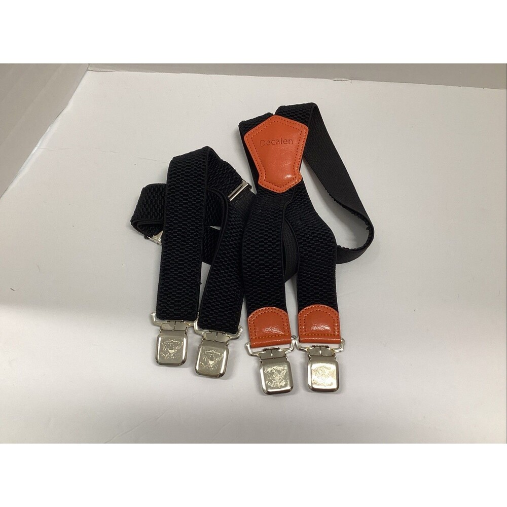decalen men’s heavy duty braces suspenders strong metal clips 1.5” wide